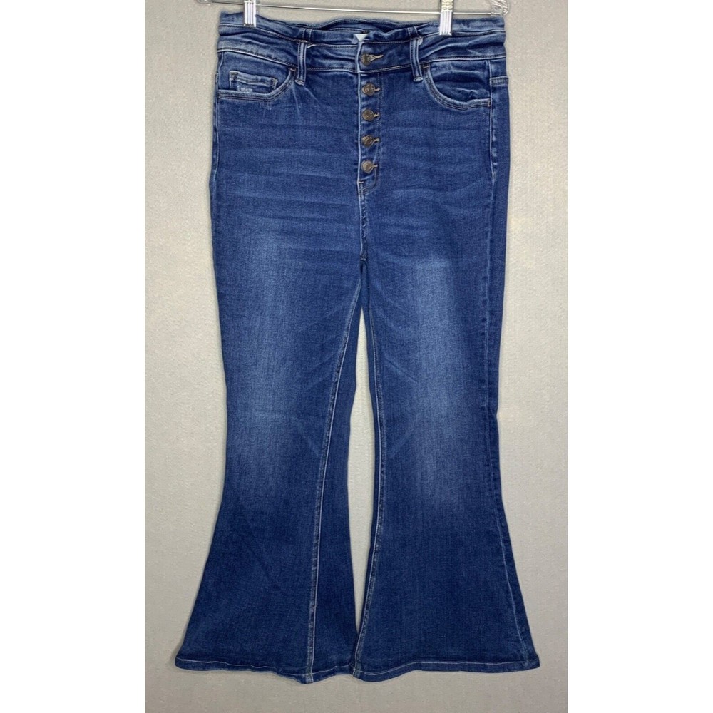 Bridge by Gly Ultra High Rise Extreme Flare Denim Jeans Womens 30 Button Fly